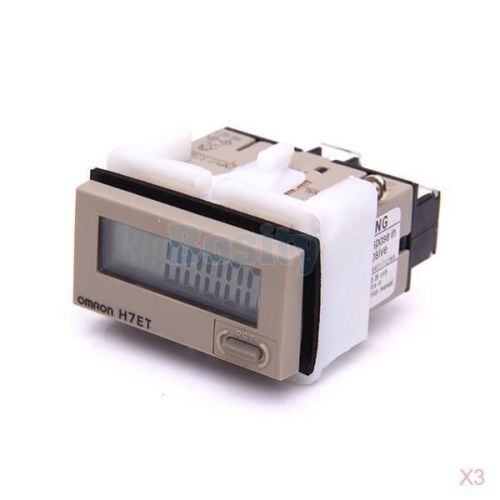 3x Screw Terminal Resettable Digital Dispaly Time Counter H7ET-N1 0-999 hours