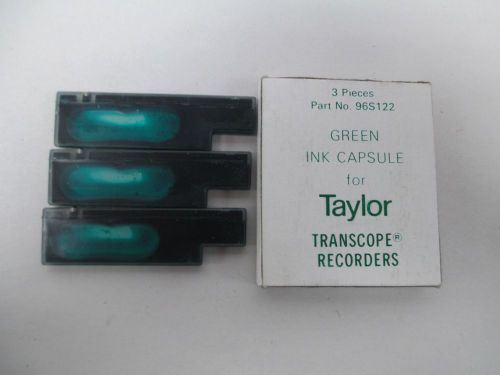 LOT 3 NEW TAYLOR 96S122 SYBRON TRANSCOPE GREEN INK CAPSULE D326847