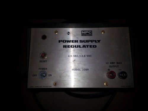 NPC REGULATED POWER SUPPLY MODEL 108R 13.6 V  12 AMP VINTAGE