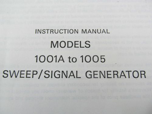 WAVETEK 1001A - 1005 Sweep/Signal Generator Instruction Manual w/ Schematics. co