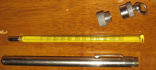 CURTIN INDUSTRIAL THERMOMETER with pocket clip metal tube VINTAGE heavy duty