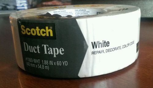3M Scotch Duct Tape, White, 1.88-Inch by 60-Yard, New