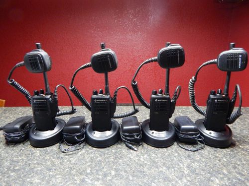Set of 4 motorola ht750 two way radios/transceivers vhf 136-174 mhz for sale