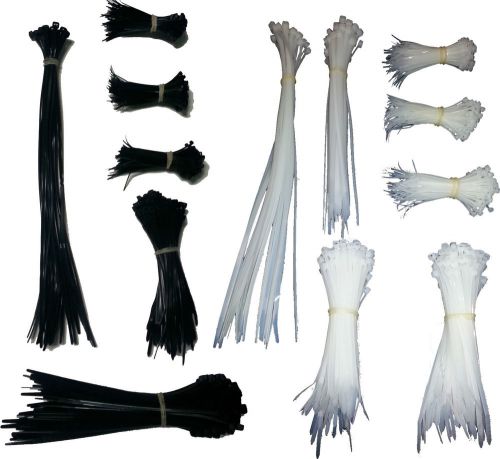 Cambridge 1200 nylon zip ties / cable ties - black &amp; white 4&#034;, 6&#034;, 8&#034;, 10&#034;, 15&#034; for sale