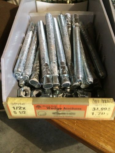 LOT OF 29 Redhead Wedge Anchors Fully Threaded 1/2&#034; X 5 1/2&#034;