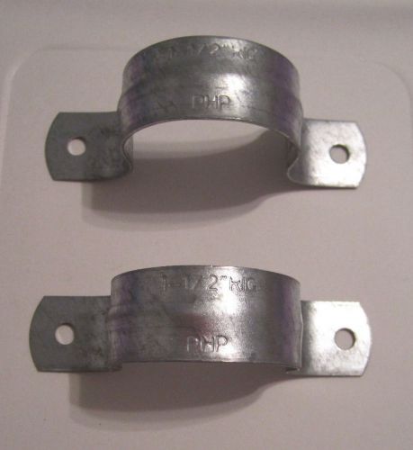1-1/2&#034; Galvanized Pipe Strap Clip GALVANIZED STRAP (2) PHP Prairie Home Products