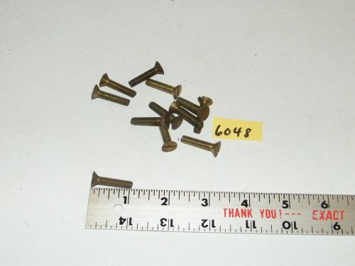 12-24 x 1 Slotted Flat Head Solid Brass Machine Screws Vintage Qty 12