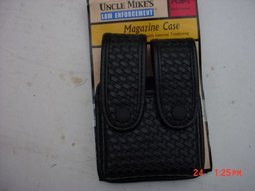 Uncle Mike&#039;s #7436-2  Double Row Mag Case    Basketweave