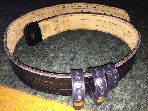 SafariLand black leather police duty belt MDL 87 42/105 4309