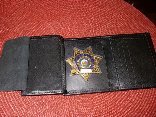California department of corrections tri- fold flat/ dome badge wallet for sale