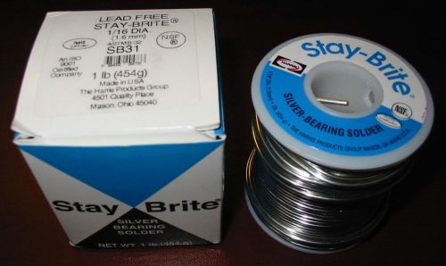 Harris stay-brite silver bearing solder  1/16&#034;  x 1 lb for sale