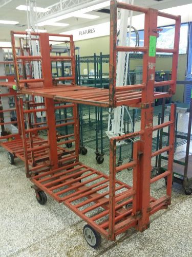 Super duty freight cart - bird cage style - fold up shelves - overstock for sale