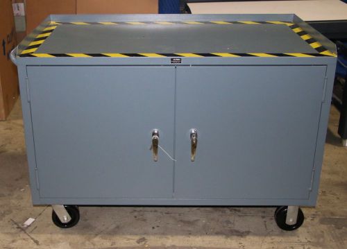 (1) used 4-drawer industrial mobile bench cart-gray,  51&#034; w x 28&#034; d x 34&#034; h for sale