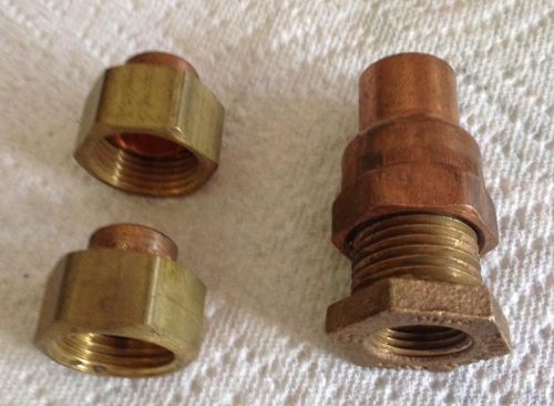 Copper cast pressure reducer 3/4&#034; x 1/2&#034; w adapter &amp; 2 flared 1/2&#034; fittings see for sale