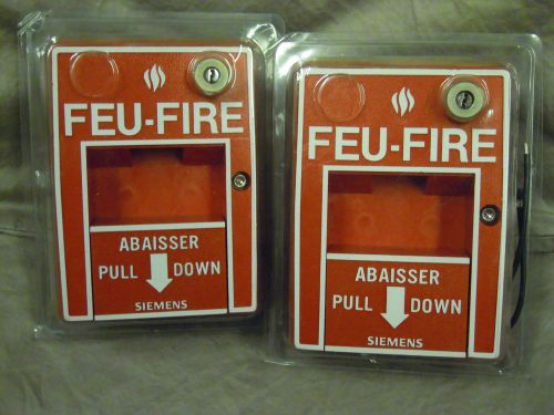 Siemens hms-2s fire alarm pull station - new lot of 2 for sale