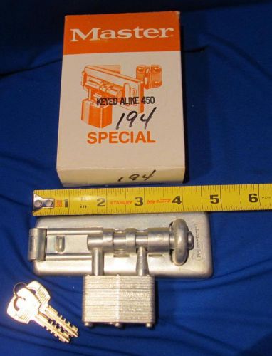 Master lock #194 / hasp set keyed alike new in box for sale
