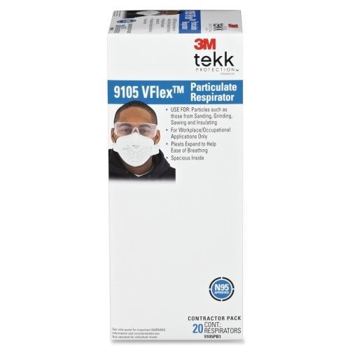 Tekk protection vflex pleated respirator - 20/ pack - white for sale