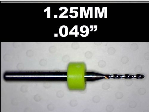 1.25mm - .049&#034;  carbide drill bit - new one piece - cnc dremel pcb  hobby models for sale