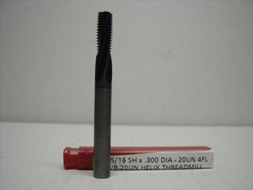 3/8-20 un  - 20 tpi carbide thread mill 4 helical flutes 5/16&#034; shk  tialn coated for sale