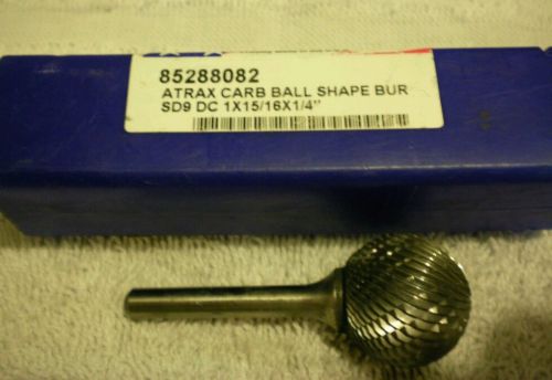 Atrax Carbide Burr (SD-9) Ball Shape - Double Cut - 1&#034; x 15/16&#034; x 1/4&#034;