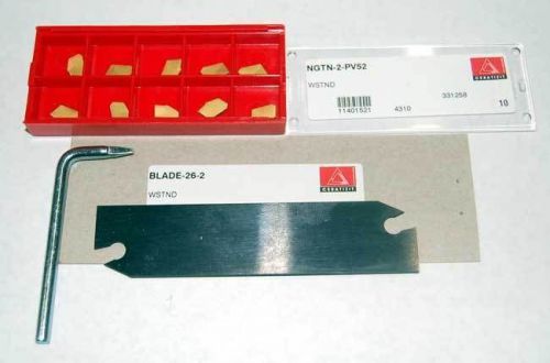 Ceratizit 26-2 blade+gtn-2  (.087&#034; w) insert cut-off, parting &amp; grooving kit for sale