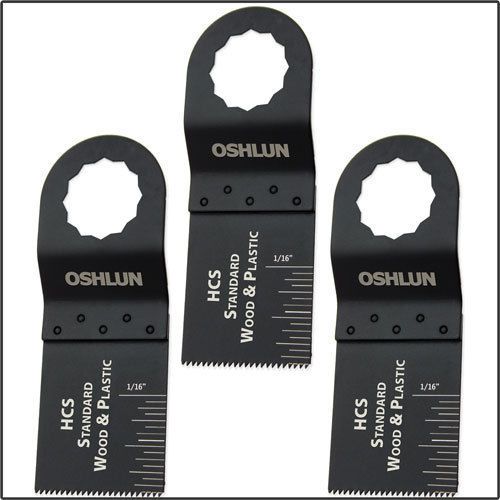 Oshlun MMS-0303 1-1/3-Inch Standard HCS Oscillating Tool Blade - 3-Pack