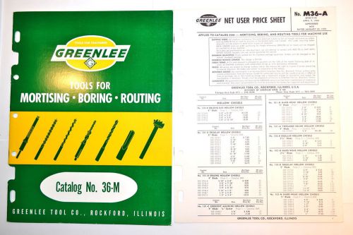 Vintage greenlee tools for mortising boring routing catalog no. 36-m #rr486 for sale