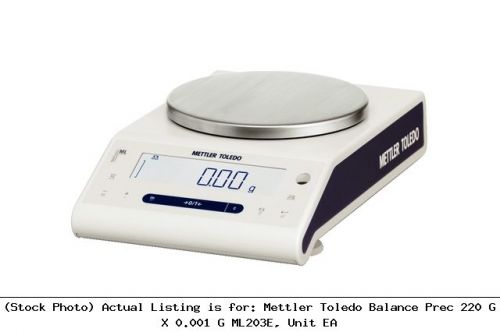 Mettler toledo balance prec 220 g x 0.001 g ml203e, unit ea scale for sale