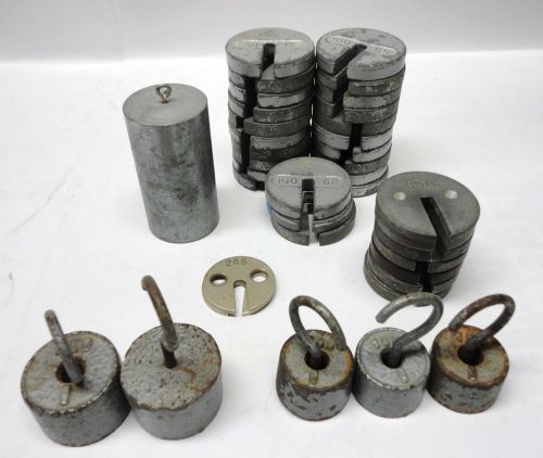 Set Of 38 Balancing Scale Cast Iron Calibration Analytical Apothecary Weights