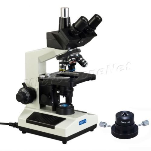 Laboratory led trinocular live blood microscope 40x-2000x+darkfield condenser for sale