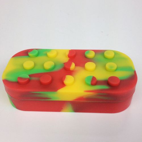 One 20ML Silicone Container Jar Nonstick Shatter Proof Rasta Style No Stick