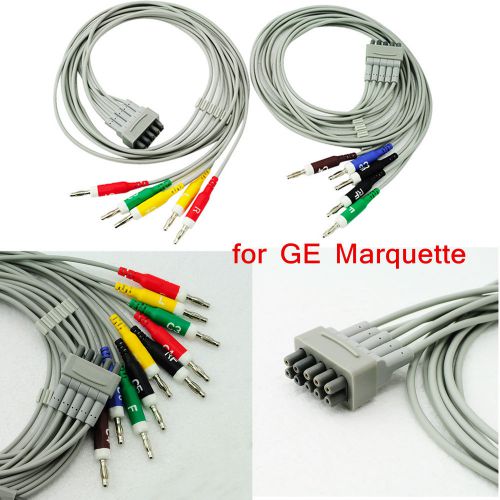 10-lead ecg/ekg machine cable with leadwire for ge marquette electrocardiograph for sale