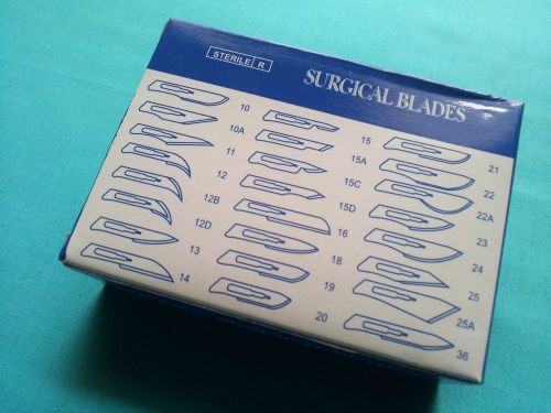 60 SURGICAL STERILE SCALPEL HANDLE BLADES #20 #21 #22 #23 #24#25(FITS HANDLE #4)