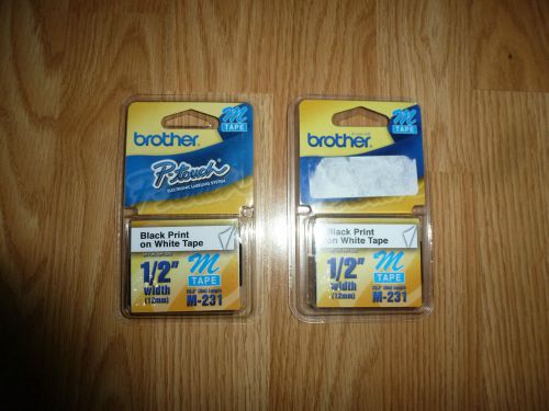 Brother M-231 Labeling System M Tape 1/2&#034; Width  2 PACK
