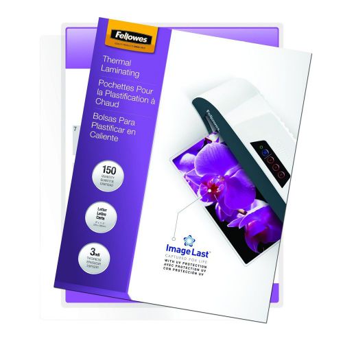 150 Pack Fellowes Hot Laminating Pouches, Letter, 3 mil, 150 Per Pack (5200509)