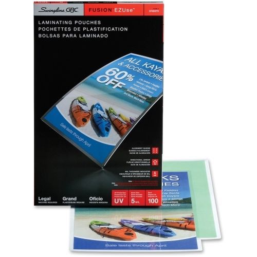 Swingline gbc fusion ezuse laminating pouches - legal - 100 / box - clear for sale