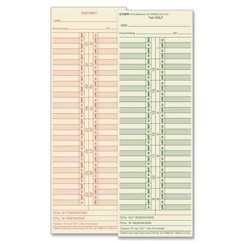 Tops semi-monthly time card - 10.50&#034; x 3.5&#034; size - manila - 500 / box for sale