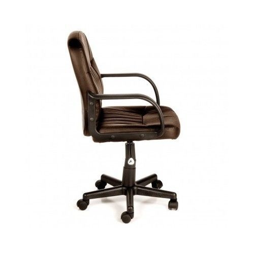 Padded Office Furniture Chair Leather Brown Comfortable
