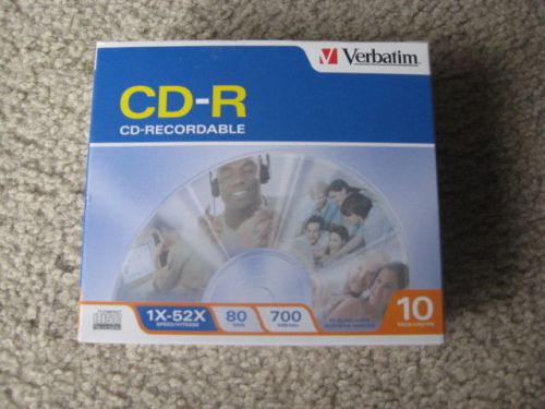 Brand New Verbatim CD-R CD-Recordable 10 Pack Box 1x-52x Speed, 700 MB