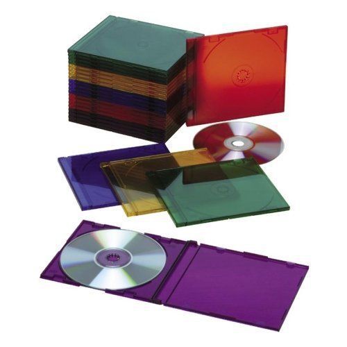 NEW SKILCRAFT 7045-01-554-7682 Slim CD Case  Assorted Colors (Pack of 25)