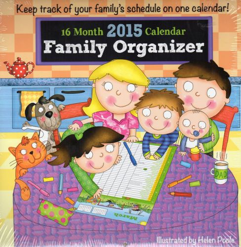 Family Organizer - Illustrated by Helen Poole 2015 NEW Calendar 12x12
