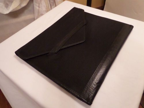OFFICE PLANNER ORG. BLACK LEATHER AND CLOTH NOTE PAD HOLDER