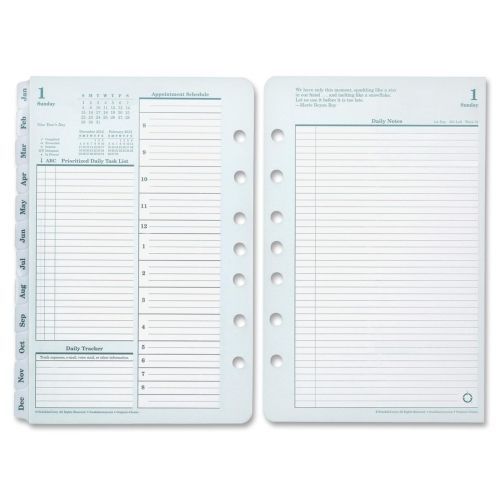 2015 Franklin Covey Monarch Planner Refill -Daily -8.5&#034;x11&#034; -Green,Wht