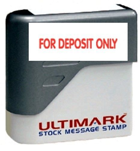 FOR DEPOSIT ONLY - Ultimark Pre-inked Rubber Stamp, Red Ink, Factory Sealed