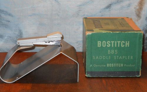 Vintage Mid Century Bostitch B8S SADDLE STAPLER with Original Box and Staples