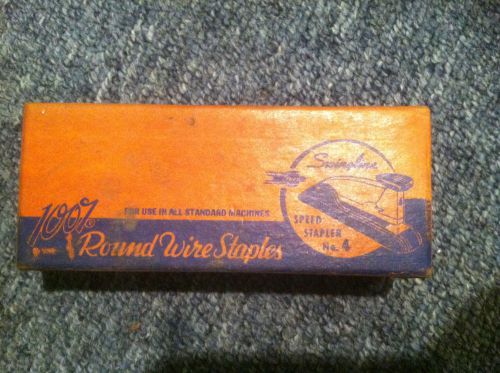 2 BOXES OF 5,000 VINTAGE SWINGLINE NO.4 ROUND WIRE STAPLES 10,000