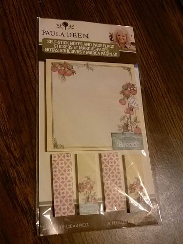 PAULA DEEN SELF-STICK NOTES &amp; PAGE FLAGS-NIP GREAT GIFT ITEM!-TOMATO VINE THEME