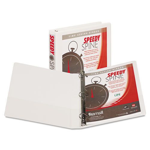 Speedy Spine Angle-D Ring View Binder, 11 x 8-1/2, 1&#034; Capacity, White