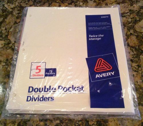 Avery Untabbed Double Pocket Divider - 8.5&#034; x 11&#034; - 5 / Pack AVE 3075