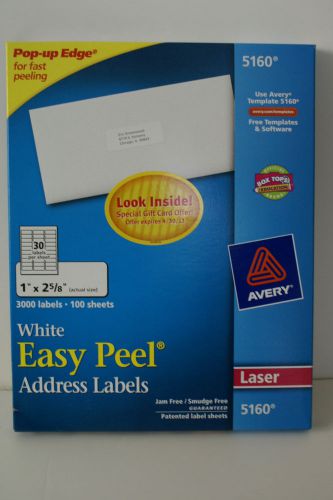 Avery Easy Peel Address Label - 1&#034; 2.62&#034; Length Permanent 3000 / Box NEW